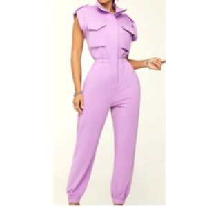 Stylish Lavender Sleeveless Jumpsuit